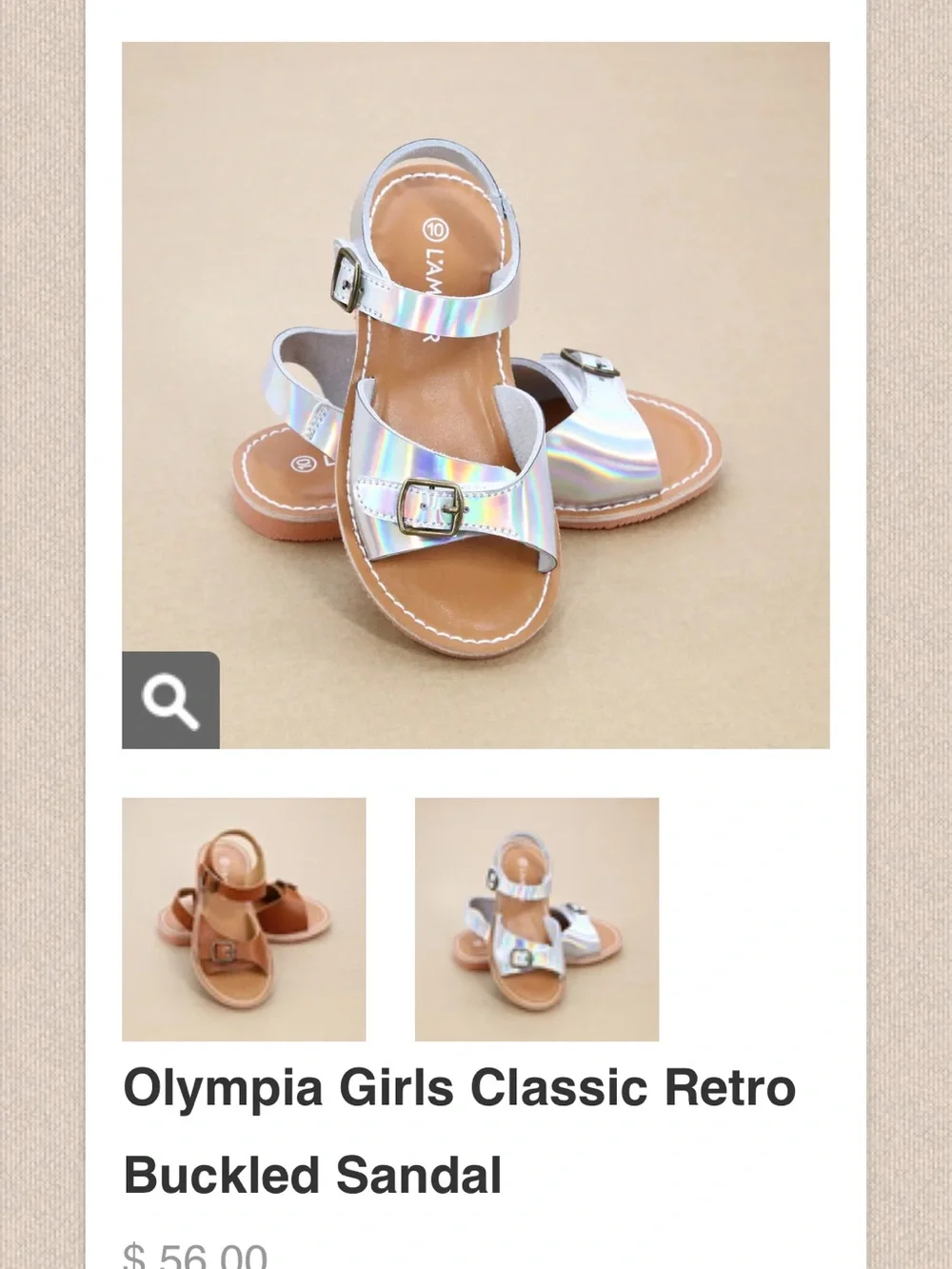 L'Amour Iridescent Holographic Buckle Sandals